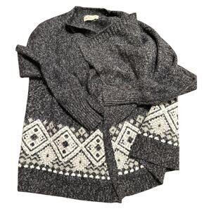 Hollister Gray and White Open Cardigan Size XS Cotton Blend